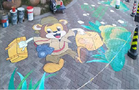 汶川夏季画地面彩绘会遇到的问题