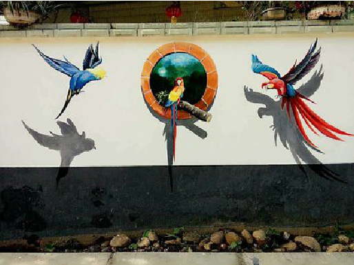 汶川视觉错位-3D墙绘设计