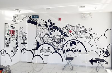 汶川手绘墙并非传统涂鸦。